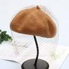 Autumn And Winter Woolen Bud Hat British Retro Painter Hat Elegant And Noble Mesh Beret Women'S Tide
