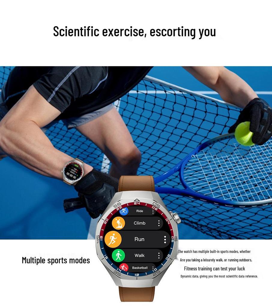 GT5PRO Herren Smartwatch Rundes Zifferblatt: Sport Bluetooth mit NFC & Langer Akkulaufzeit