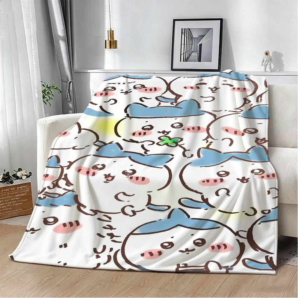 Cute Kawaii C-ChiikawaS Cartoon Movie Flannel Blanket Soft Throw Blanket Art For Home Decor Bedroom Bed Sofa Picnic Fans Gifts