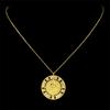 George VI British Coin Carve Head Crystal Double Circle Necklace for Women Men Stainless Steel Collar Gold Color Wedding Jewelry