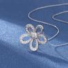 [AVANCE] Flower Necklace, Earrings, Ring, Zirconia, Large Size, Women's (Necklace)