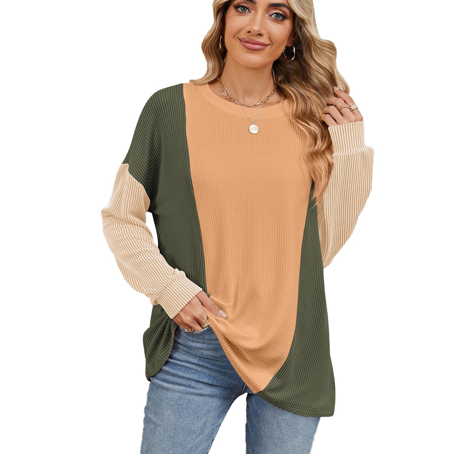 2024 Осень/Зима Новая Круглая Горловина Сращивание Свободная Голова Длинный Рукав — фото 8