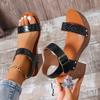 Fashion Comfort Women's Chunky Heeled Sandals Buckle Strap Platform Sandalias Mujer 2025 Summer Fashion High Heels Gladiator Shoes Woman