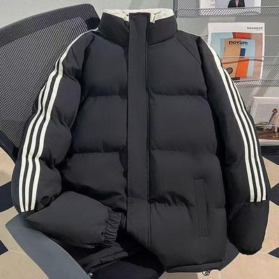 American Three-bar Cotton-padded Jacket for Women's Winter Thickened Thermal Stand-up Neck Cotton-padded Jacket