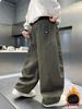 Boys' Fleece-Lined Warm Casual Pants - Thick, Versatile, Loose Fit for Autumn & Winter