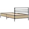 Bed Frame In Sonoma Oak Finish 90 X 200 Cm Made of Engineered Wood and Metal
