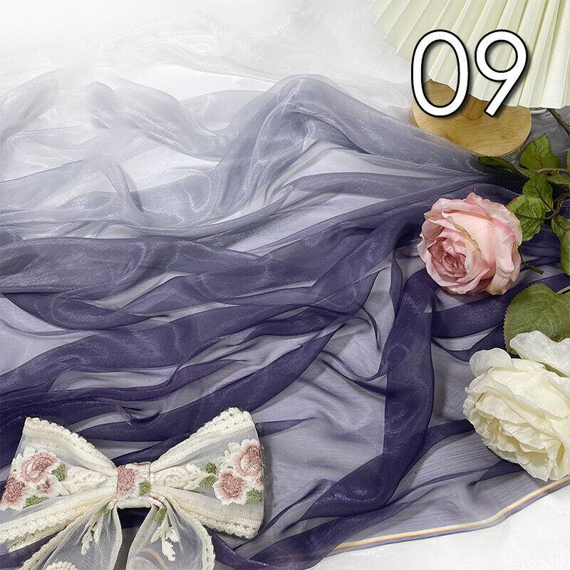 100X150CM Brocade Silk Gradient Chiffon Fabric Hanfu Stage Costume Material Crafts Organza Tulle Fabric DIY Sewing Supplies