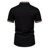 Men's Casual Short-sleeved Dress Shirt Plaid Collar Button-down Shirt