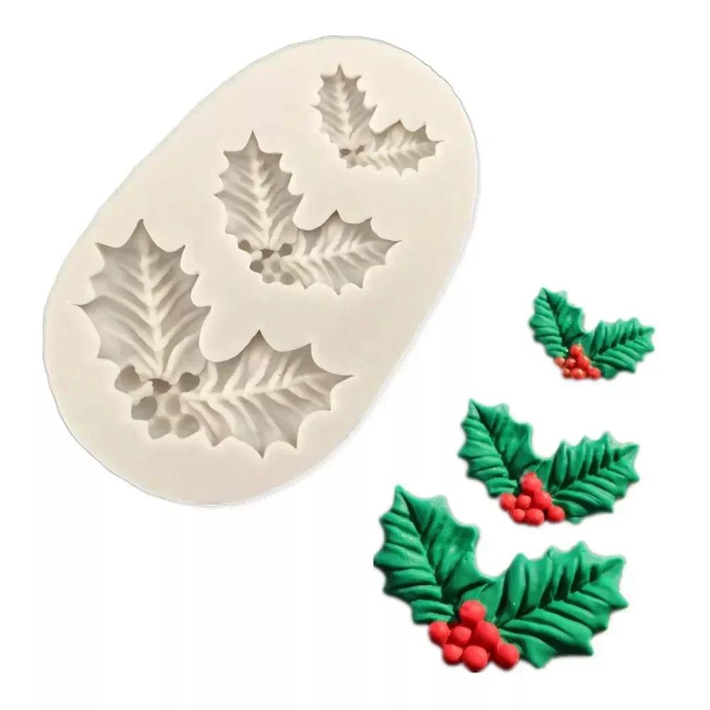 New Leaf Shaped Silicone Cake Mold Christmas Party Creative Cake Decoration Pastry Kitchen Baking Accessories Small Tools