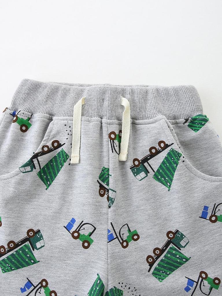 European & American Style Boys' Printed Casual Knit Cotton Shorts for Summer