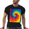 Tie-Dye-Wirbel Regenbogen T-Shirt Mann T-Shirt Sommer Baumwoll-T-Shirts Mann 100% T-Shirt Mann Einfaches T-S