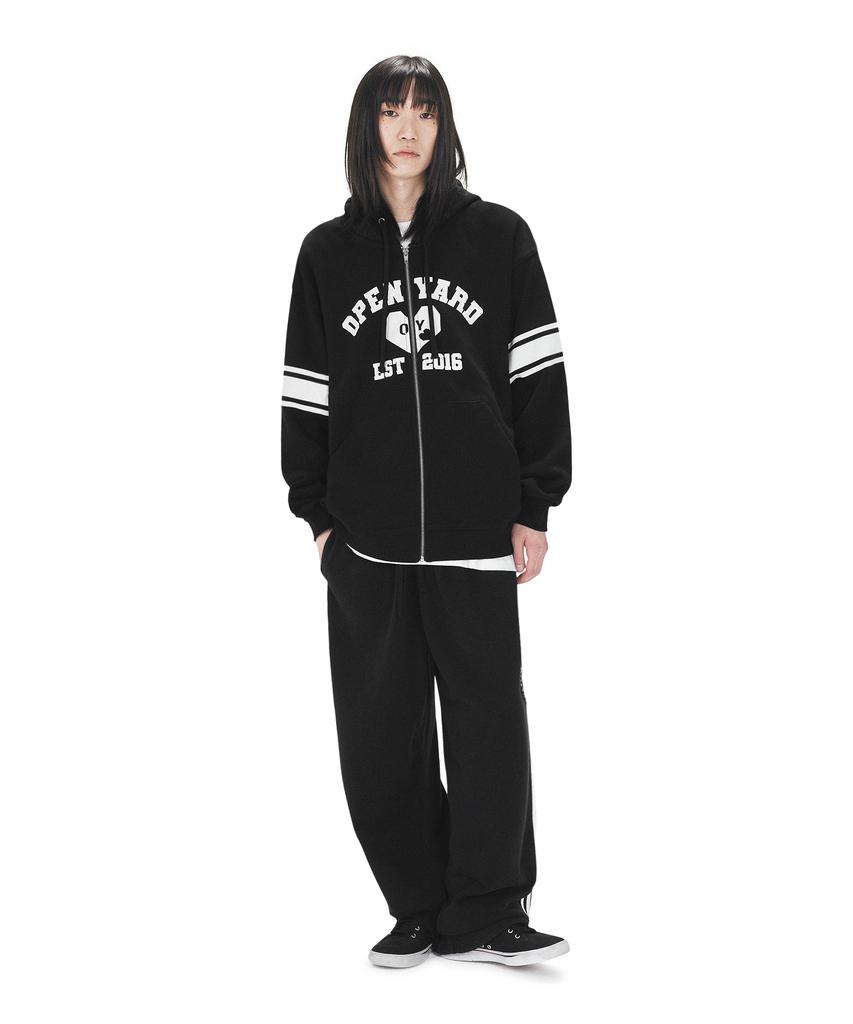 Openyard(Oy) College Heart Hoodie Zip Up - Black