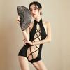 Sex Underwear Neck Retro One-piece Cheongsam Uniform Pure Desire Hollow Sex Underwear Straps Free