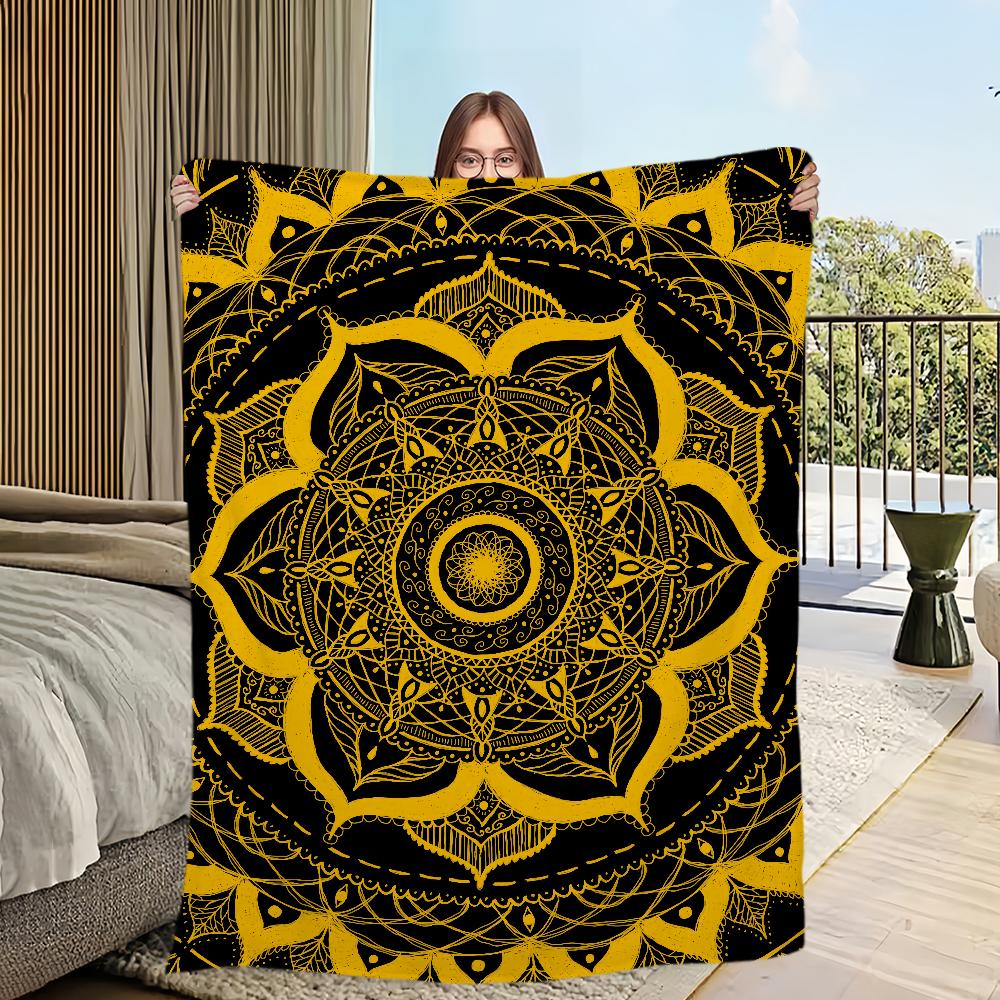 Vzor Čtyři roční období teplá MÓDNÍ měkká plyšová deka vhodná na pohovku obývací pokoj Mandala místnost kancelář ložnice cestovní dárek Flanel