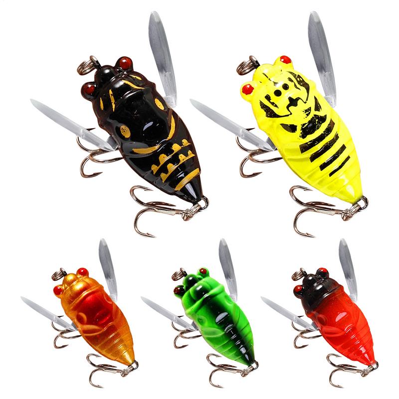 4cm/5.5g Cicada Fly Fishing Lures Artificial Fishing Bass Bait 3D Holographic Eyes Fishing Hard Lures Cicada Bait For Fishing