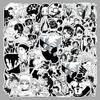 50 Black & White Anime Graffiti Naruto Stickers: Creative Cartoon Decor for Phone Cases & Luggage
