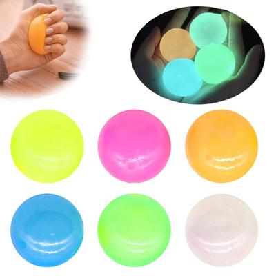 4/8/6/12Pcs Luminous Sticky Ball Glow-in-the-dark Wall Ceiling Sticky Ball TPR Anxiety Relief Stress Ball
