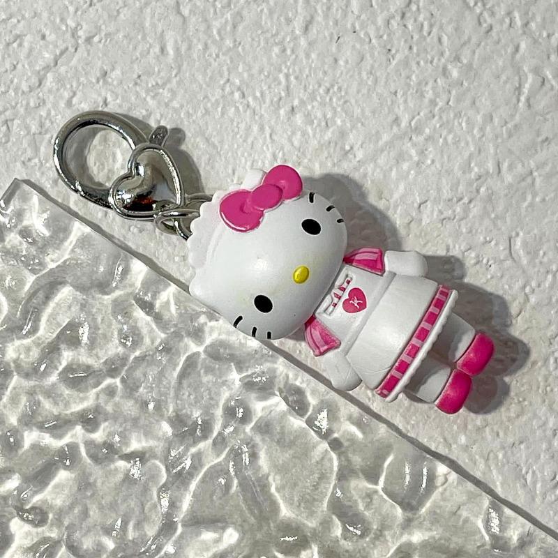 Hello Kitty Keychain Cartoon Doll Mobile Phone Rope Backpack Stuffed Pendant Lovely Decor Anime Figure Makeup Bag Pendants