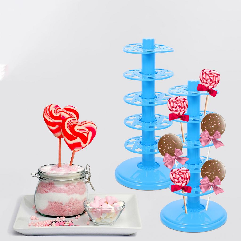 2Pcs Premium PP Reusable Lollipop Stand 5-Tier Candy Display Holder for Party Favors Decorative Lollipop Display Base