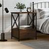 Vidaxl Bedside Table, Brown Oak, 50X41X65 Cm, Wood-Based Material