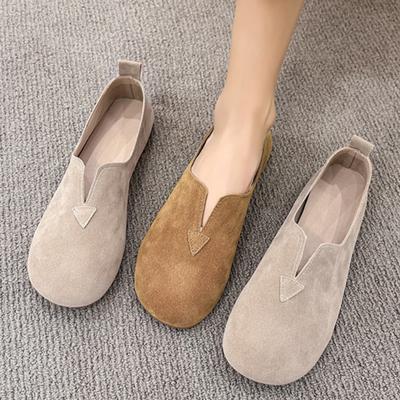 Damen Ballerinas Schuhe Retro Runde Zehe Slipper Schuhe für Damen Slip-on Casual Übergröße Atmungsaktive Sneaker Damen Zapatos De Mujer