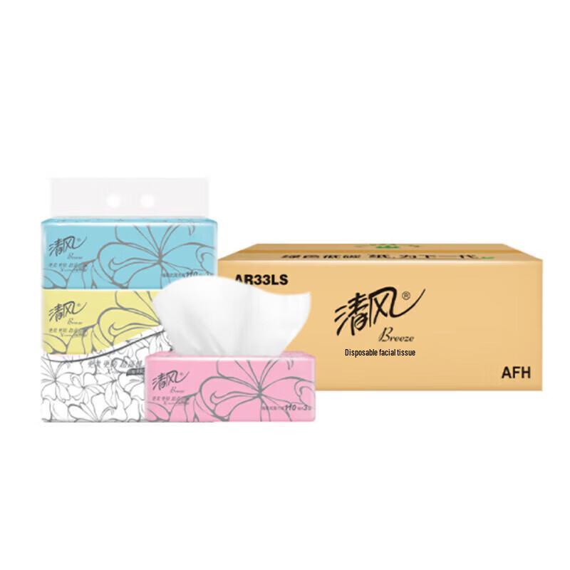 Qingfeng Ultra-Texture 3-Ply Facial Tissues, 110 Sheets, 24 Packs