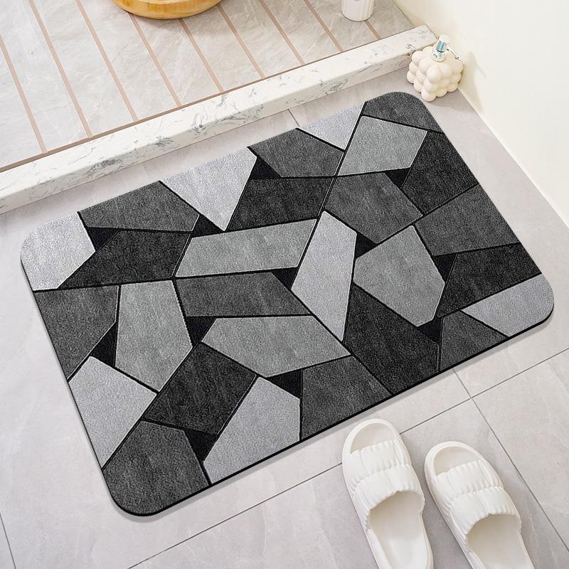 Wood Print Diatomaceous Floor Mat with Quick Drying Water Absorption Bathroom Simple and Non Slip Carpet for Entering The Door