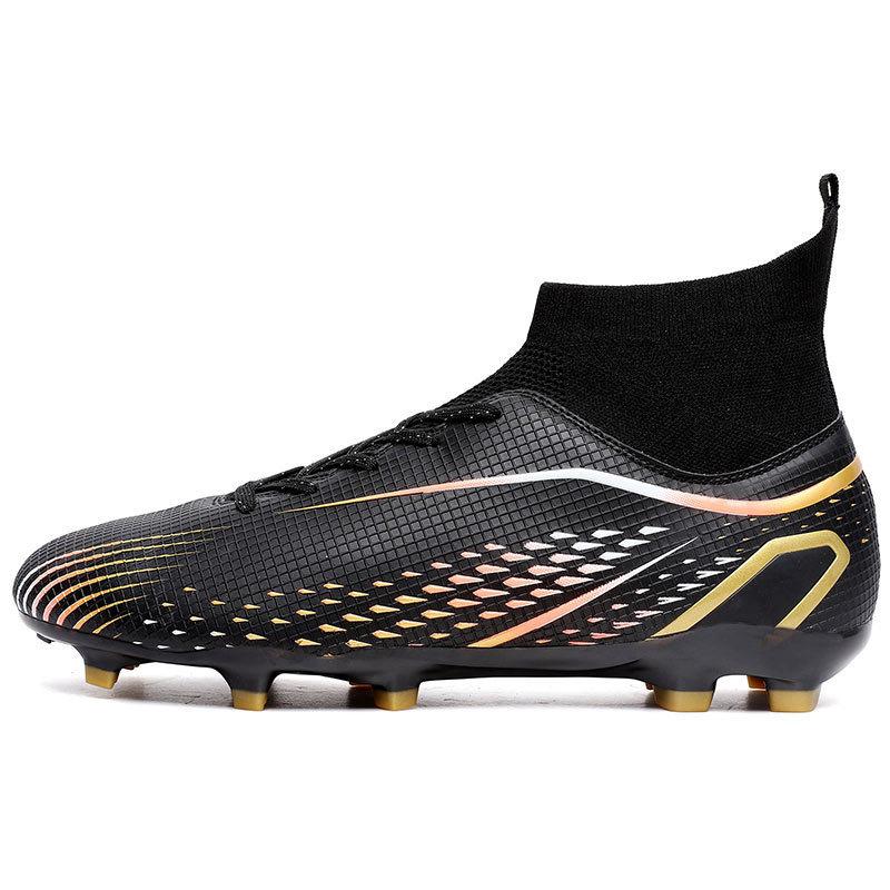 Overseas children's football shoes men's high-top adult student long nails artificial grass women's broken nails football shoes