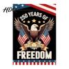 250th Anniversary Flag America Garden 250 Years of Freedom Patriotic Banner Outdoor Decoration 4th July Yard Sign for Independence Day Memorial