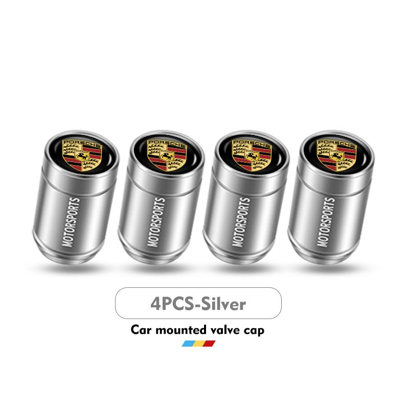 Per Porsche 4 Pezzi Tappi Valvole Aria Stelo Pneumatici Alluminio Auto Antipolvere Scatola Stelo Ruota Boxster Cayenne Panamera Macan Cayman 911 918 996