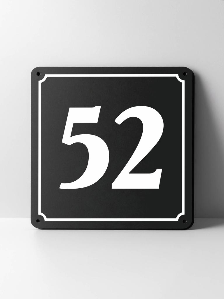 Metal House Number Sign, Black White Contrast, Outdoor Wall Decor for Home Street