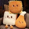 Chicken Hamburger Creative Leg On Toast Plush Toy Cute Girl Sleeping Cushion
