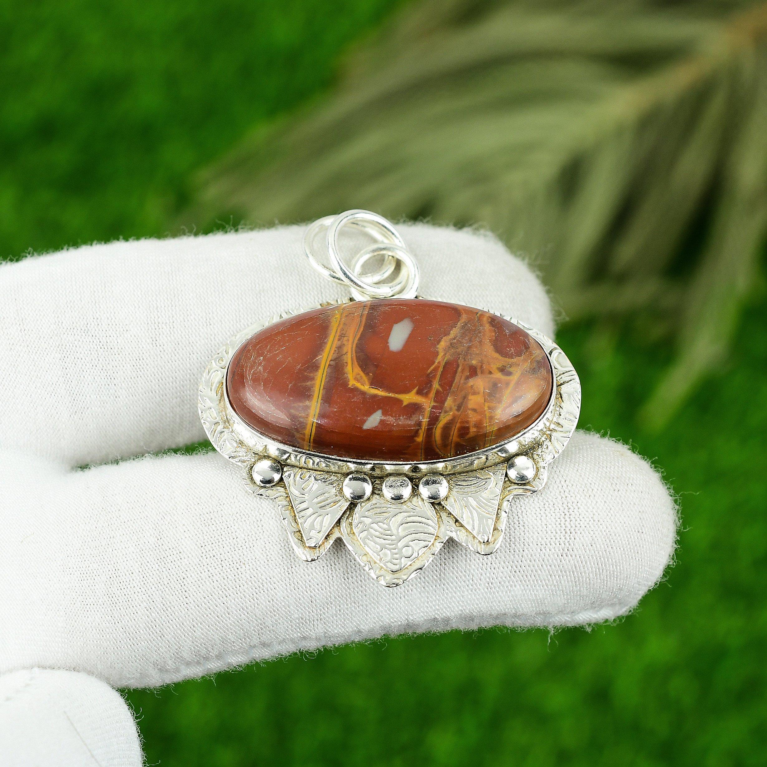 

Birthday Gift For Her Natural Noreena Jasper Gemstone Pendant 925 Silver