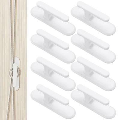 4/8/10Pcs New Self Adhesive Blinds Cord Winder Plastic White Window Curtain Rope Hook Hanging Punch Free Wall Mounted Hanger