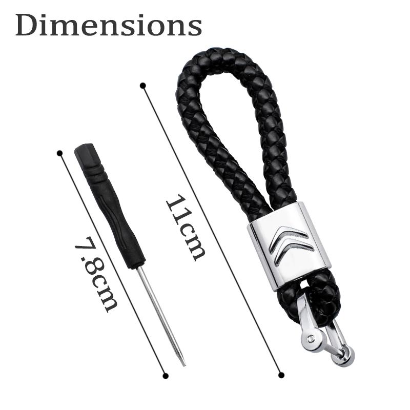 Hand-Woven Key Ring Leather Car KeyChain Rope For Citroen C1 C3 C4 C5 C4L C6 C8 VTS Picasso Cactus DS3 DS4 DS5 Berlingo C-Elysee