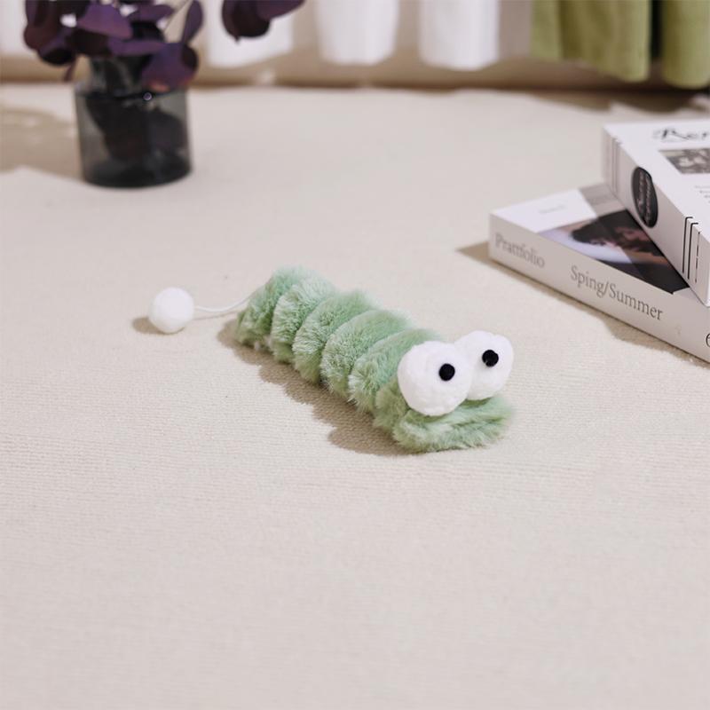 Cat Plush Chew Toy Soft Bite Stick Catnip Kitten Toy Insect Design Cat Pillow Teaser Stick Interactive Cat Chew Toys Supplies