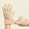 Women's Knitted Gloves Winter Velvet Thickened Warm Gloves Solid Color Touchscreen Gloves