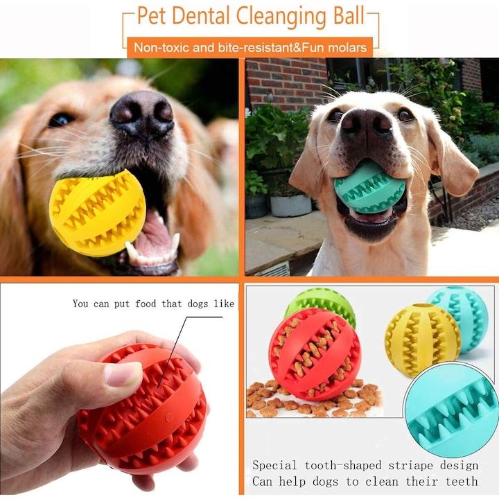Pet toy leaky food ball Bite resistant teething pet toy ball teething rubber elastic ball