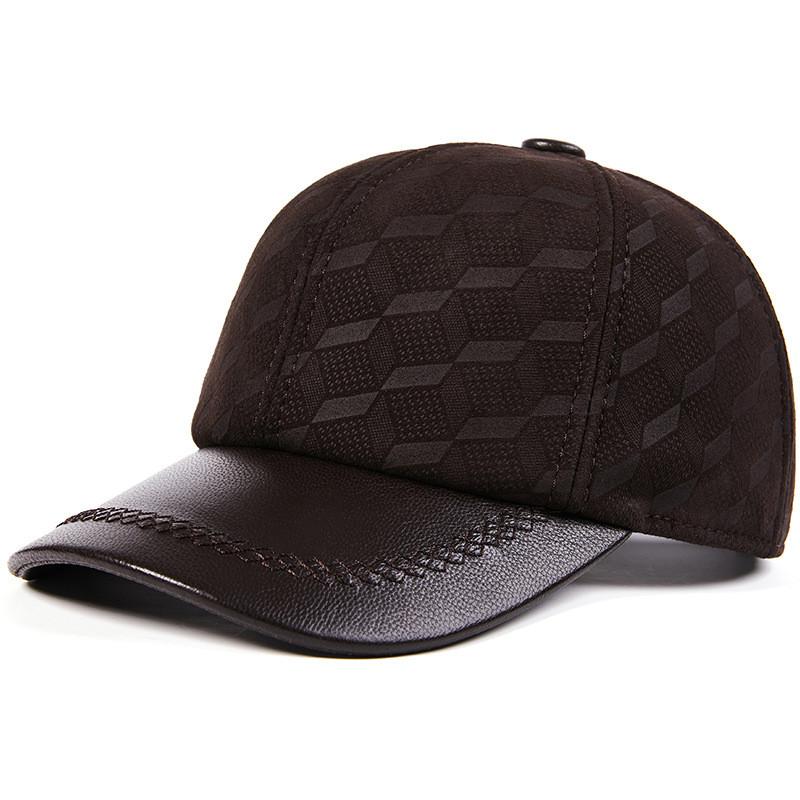 

EFei Бейсбольная кепка ручной работы из овчины Кожаная шляпа в стиле ретро Кожаный берет Кепка вперед One size(55-60cm) коричневый