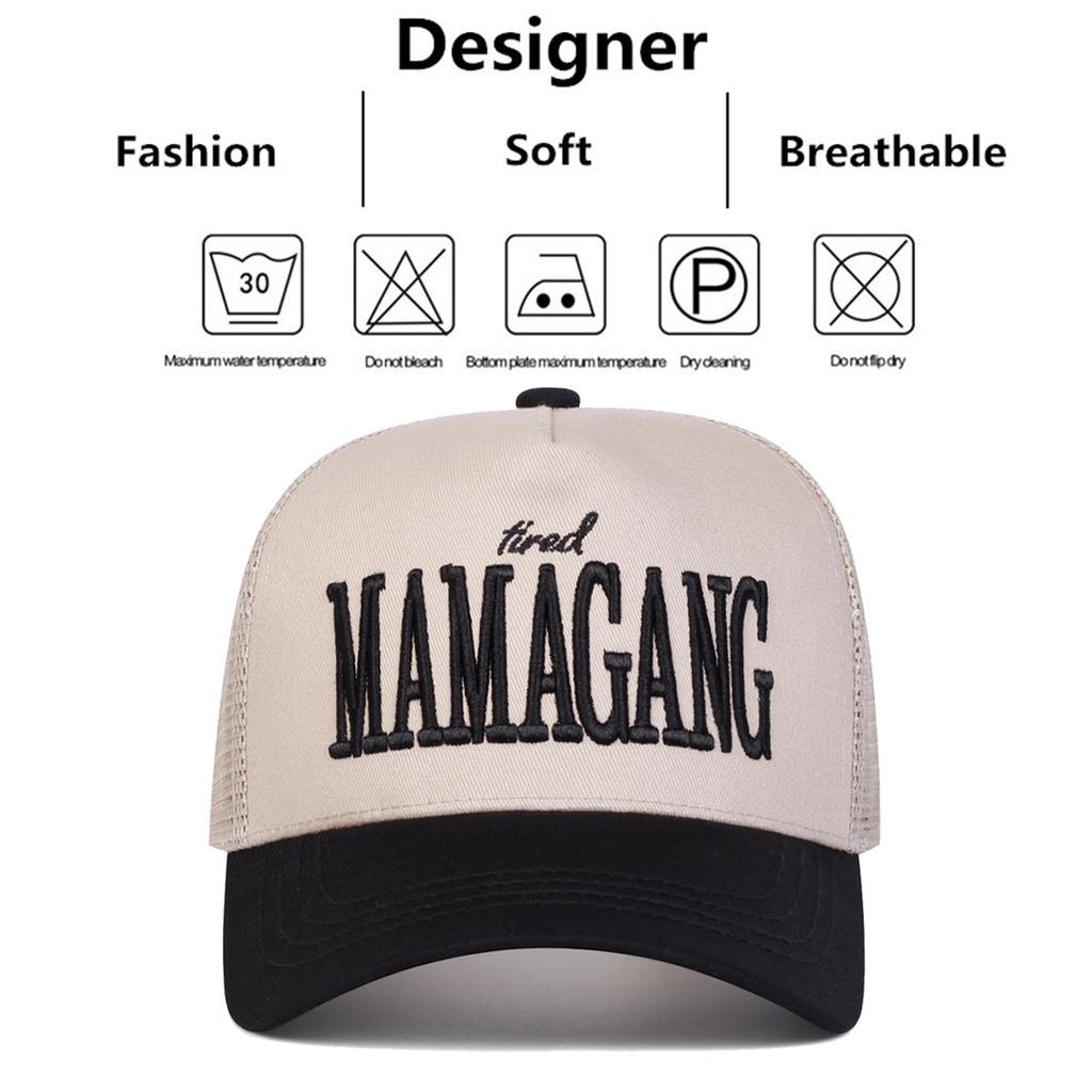 Unisex MAMAGANG Letter Embroidery Baseball Net Caps Outdoor Adjustable Spring and Summer Casual Sunscreen Hat