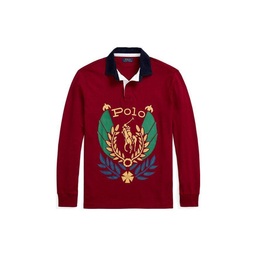 

Polo Ralph Lauren FW22 Рубашка-поло с длинным рукавом с принтом регби Мужские топы Красный 16822298-600 XXL