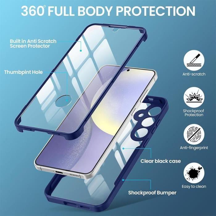 Coque de protection - BOOLING - Samsung Galaxy S24 Plus - TPU souple - PC rigide - Bleu Marine