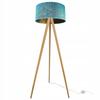 Floor Lamp Standing Tripod Wooden Lampshade 45Cm
