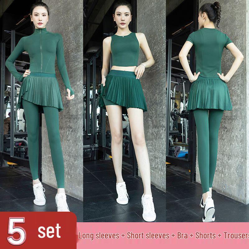 Women's Pleated Skirt & Jacket Quick-Dry Yoga Set
