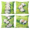 hand-drawn panda Cute Cushion Cover Pattern Printed Pillowcase for Living Room Sofa Cushion Cover & Bedroom Decor