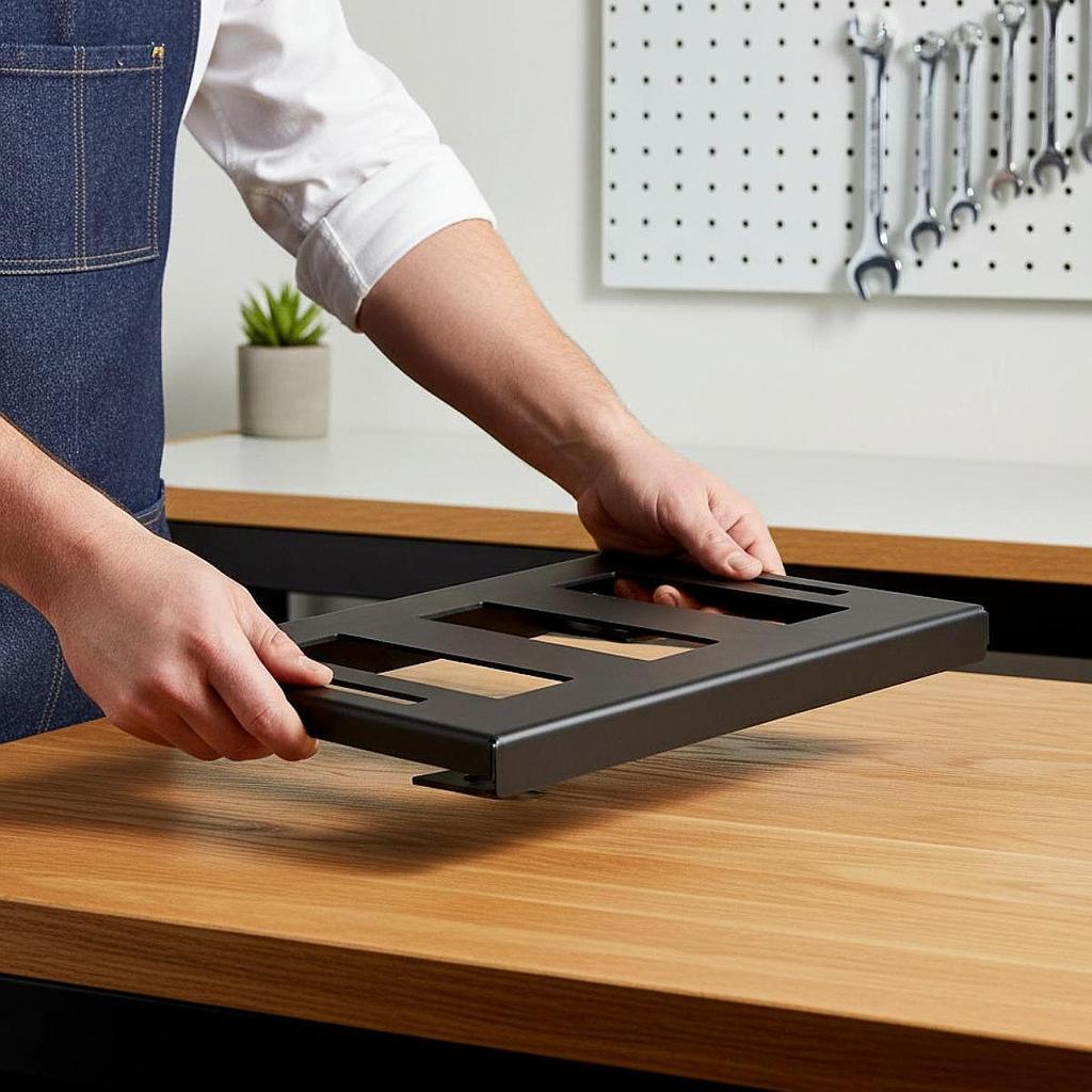 Mounting Plate Toolbox Bracket Convenient Easy Install Heavy Duty Iron Mount for Workbench Truck Bed and Garage Use