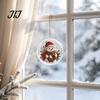 Festive Winter Party Favors Christmas Acrylic Hanging Ornament, Double Side Printed Santa Pendant for Tree Window, Holiday Home Decor Supplies 2D Flat