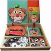 25-26 Wooden Magnetic Jigsaw Puzzles Toy, Toddler Craft Toys Educational Travel Puzzle Games Double Sided Drawing Easel for Boys and Girls