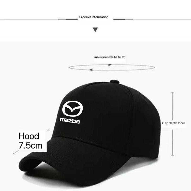 For Mazda CX3 CX-5 CX5 CX7 CX9 MX5 Axela Demio Atenza Car Logo Cotton Adjustable Baseball Hat Outdoor Auto Accessories