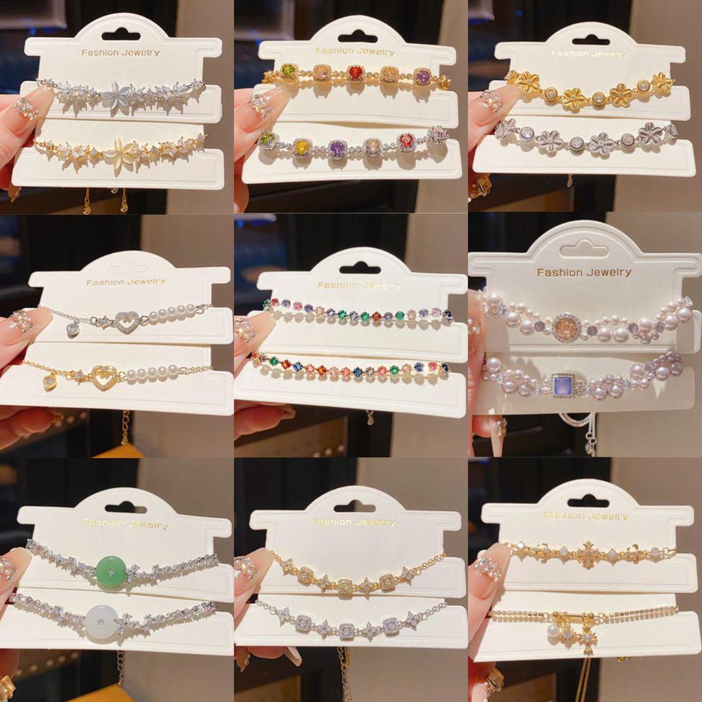 Korean Style Cubic Zirconia & Pearl Flower Bracelet - Elegant, Versatile Jewelry for Women